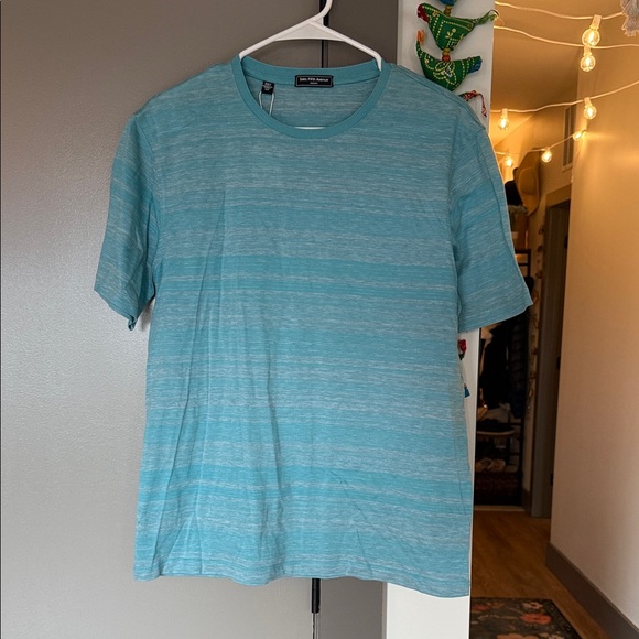 Saks Fifth Avenue Light Blue Tee 100% Cotton Tee Shirt - Picture 1 of 4